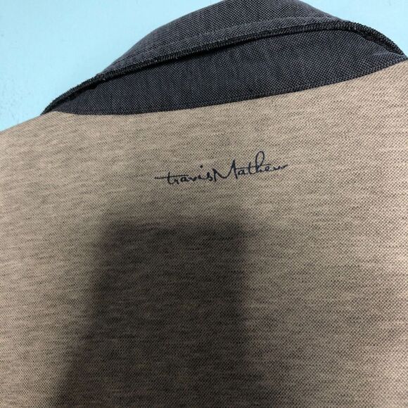 Travis Mathew Shirt Mens Large Gray Polo Casual Golf Pima Embroidered Logo - Picture 10 of 10